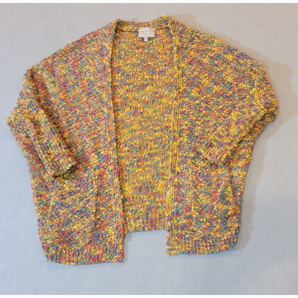 Hayden Los Angeles Sherbet Multi-Color Nubby/Popcorn Soft Knit Cardigan - S/M